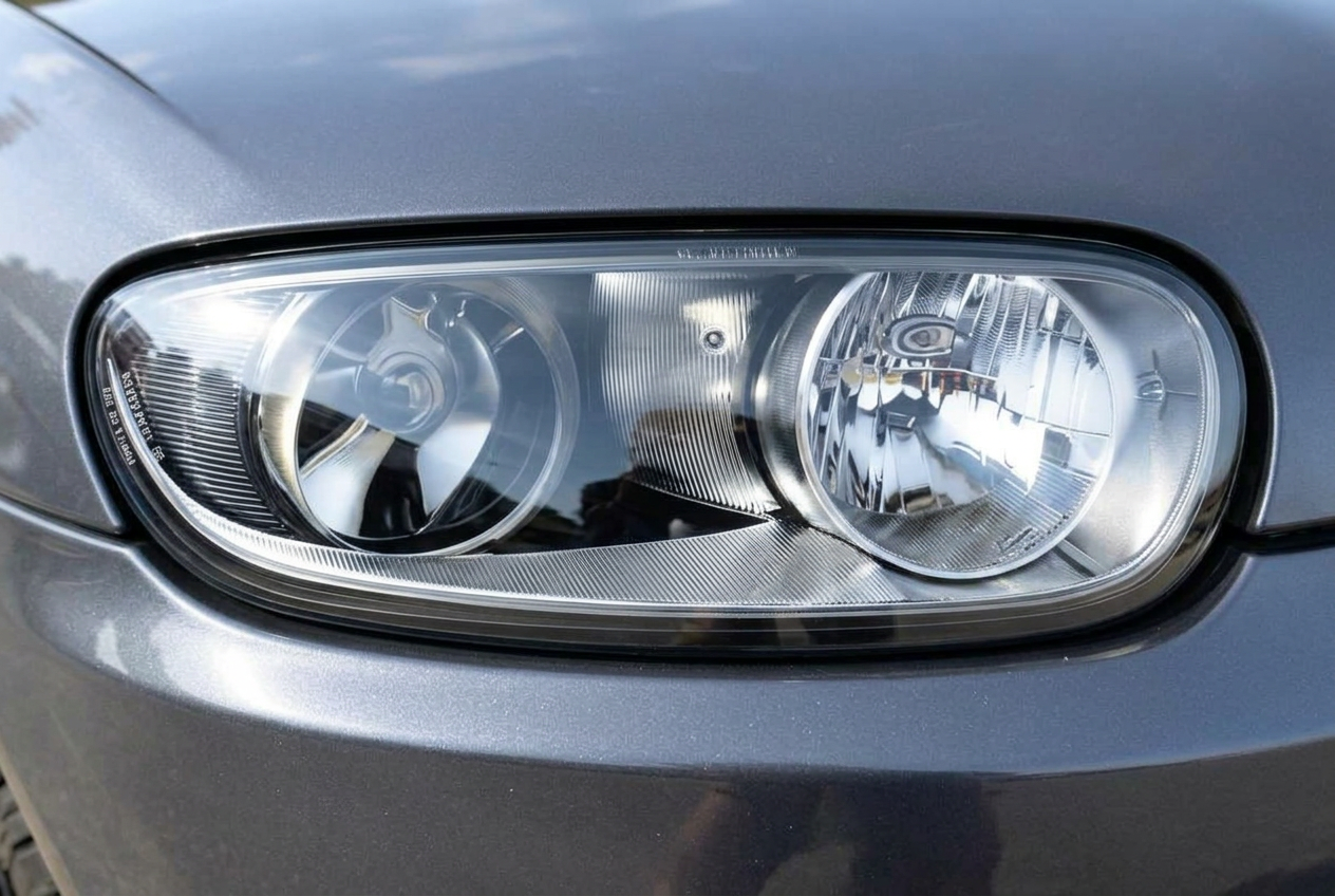 Headlight lens after restoration, fully clear
